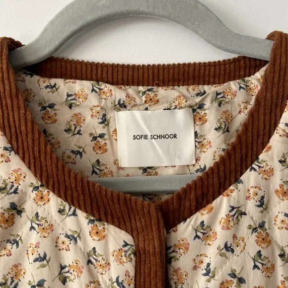 Sophie Schnoor Mixed Floral Waistcoat/Vest - Sz M - Picture 3 of 5
